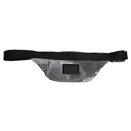 Dolce & Gabbana Borsello a cintura mimetico in nylon nero con piastra in ottone