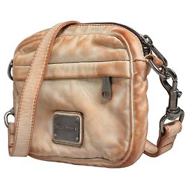 Dolce & Gabbana Sac à épaule homme en cuir vintage beige avec plaque logo