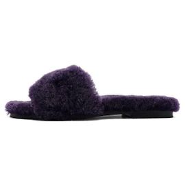 Hermès Sandali pantofole in shearling viola