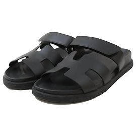 Hermès Sandali Chypre in pelle di vitello Noir Black