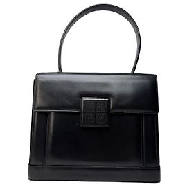 Borsa strutturata Vintage Givenchy 4G con manico, fine anni '70, Black