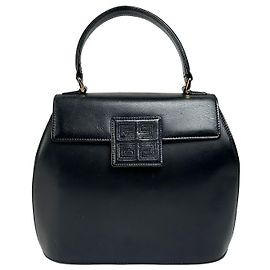 Vintage Givenchy Structured Top-Handle Bag Late 1970s Black