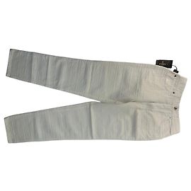 Pantaloni Jeans Vintage Fendi a Vita Alta Fine anni 1980 Cream M