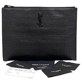 Autre Marque Clutch in pelle Monogram Nero