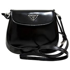 Prada Cleo Brushed Mini Shoulder Bag Crossbody Bag Black