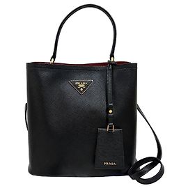 Prada Bolso Tote Pannier de Saffiano Bolso de Hombro Negro