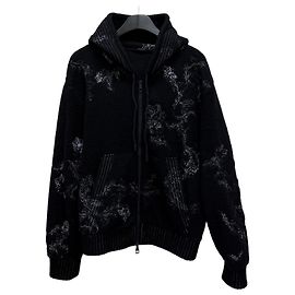 Louis Vuitton Hoodie mit Reißverschluss und bestickten Blumen