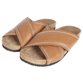 Brunello Cucinelli Leather Slippers Brown