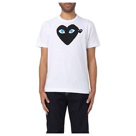Comme Des Garcons Blue Eyes Black Heart T-Shirt mit kurzen Ärmeln AX