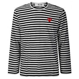 Comme Des Garcons Jersey de algodón Negro Blanco