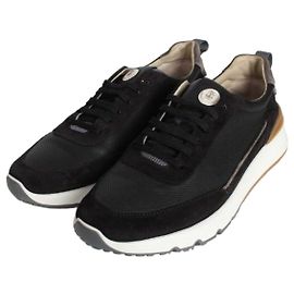 Brunello Cucinelli Sneaker aus gewaschenem Wildleder Black