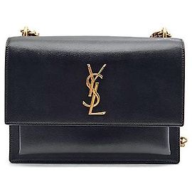 Autre Marque SAINT LAURENT Borsa Sunset Medium Nera in Pelle