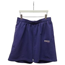 Balenciaga Pantaloncini ricamati logo Blue Wave