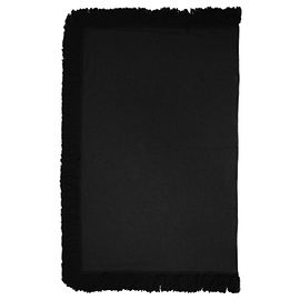 Dolce & Gabbana Écharpe Châle Réchauffeur en Maille de Laine Noire à Franges