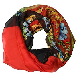 Dolce & Gabbana Pañuelo cuadrado estampado de seda multicolor