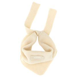 Bandana Jacquemus Le Chale Gros-Grain Bianca Alpaca e Lana
