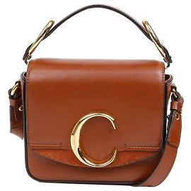 Chloé Bolsa Mini Crossbody em Couro Signature Logo para Mulher Sepia Brown