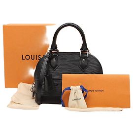 Louis Vuitton Alma BB Hand- und Schultertasche aus Epi-Leder Schwarz