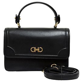 Salvatore Ferragamo Sac à main et bandoulière Celie Top Handle Shoulder Bag Crossbody Black