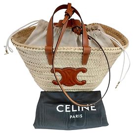 Céline Borsa Tote Tiny Classic Panier in Foglia di Palma e Vitello
