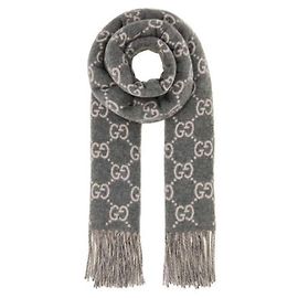 Gucci GG Kaschmir Schal Grau Rosa