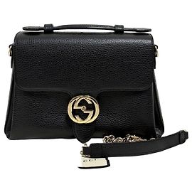 Gucci  mala Tote de Alça Superior Interlocking Sacola de Ombro Preta