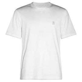 Brunello Cucinelli Layered Crew Neck T-Shirt mit Logo-Stickerei White