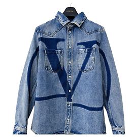 Valentino Giacca in denim Logo Signature Taglia