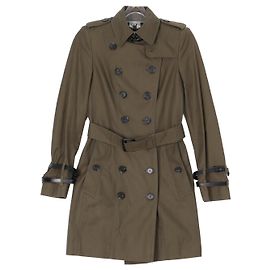 Burberry Kurze Trenchcoat-Jacke aus Baumwolle in Khaki