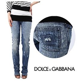 Dolce & Gabbana Pantaloni in denim dritti con patch nascosto