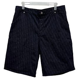 Dior Pantaloncini Carpenter in Denim di Cotone Oblique Kasuri