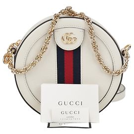 Gucci Borsa a tracolla mini Ophidia GG Round Chain White
