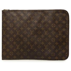 Sac business Portfolio Louis Vuitton Monogram Poche Documents Marron
