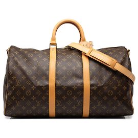 Sac de voyage Louis Vuitton Monogram Keepall Bandouliere 50 Marron