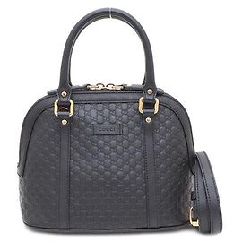 Schwarze GG Micro Guccissima Mini Dome Tote Bag und Shoulder Bag Crossbody