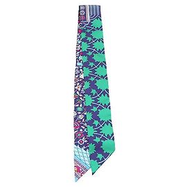 Hermès Silk Twilly Scarf Purple