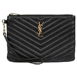 Autre Marque SAINT LAURENT Monogram Clutch Kalbsleder