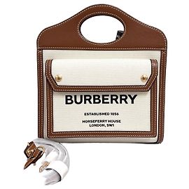 Burberry Borsa a Tracolla da Donna Mini Canvas Pocket