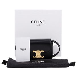 Céline Mini Claude aus glänzendem Kalbsleder schwarz