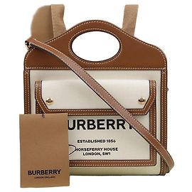 Burberry Pocket Mini Tote Bag braunes Leder
