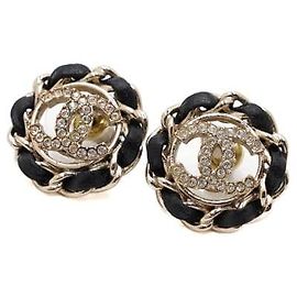 Chanel Orecchini CC Crystal Lambskin Strass Season