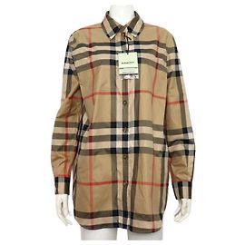 Burberry Camisa de cuadros vintage de algodón para mujer