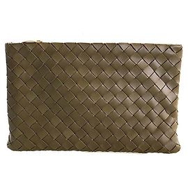 Clutch in mesh Bottega Veneta Khaki
