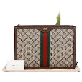 Gucci Supreme Canvas Ophidia Portfolio Clutch