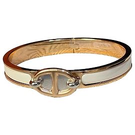 Hermès Bracciale Mini Click Chain Dunkler White Rose Gold