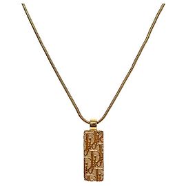Dior Cubic Oblique Plate Gold Necklace