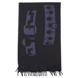 Sciarpa Hermès Colliers de Chiens in cashmere Navy