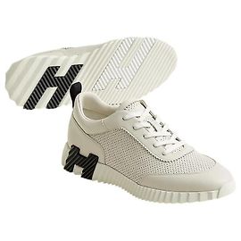Hermès Bouncing Sneakers in vitello traforato Scarpe sportive da uomo Ecru