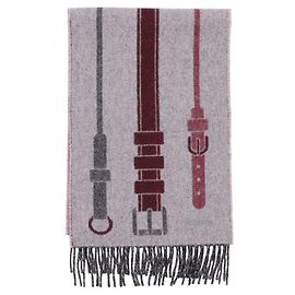 Hermès Kaschmirschal Gris Cene Grenat Noir