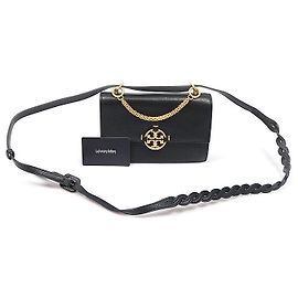 Tory Burch Miller Mini aus schwarzem Narbenleder
